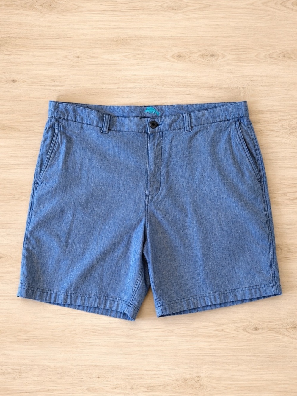 Tommy Bahama Blue Gray Linen Blend Chino Shorts Size 42 Stretch Casual